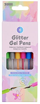 Gelpennor Glitter 6-pack