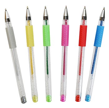Gelpennor Glitter 6-pack