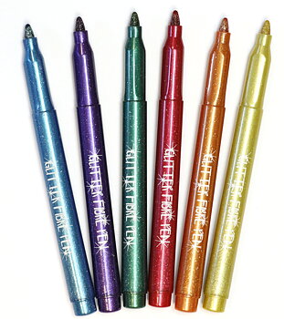 Fiberpennor Glitter 6-pack