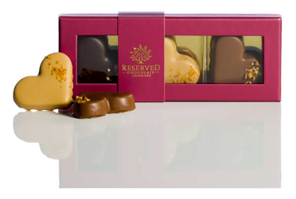 Selected Gourmet Marsipanhjärtan Röd & guldfärgad ask, 70 g