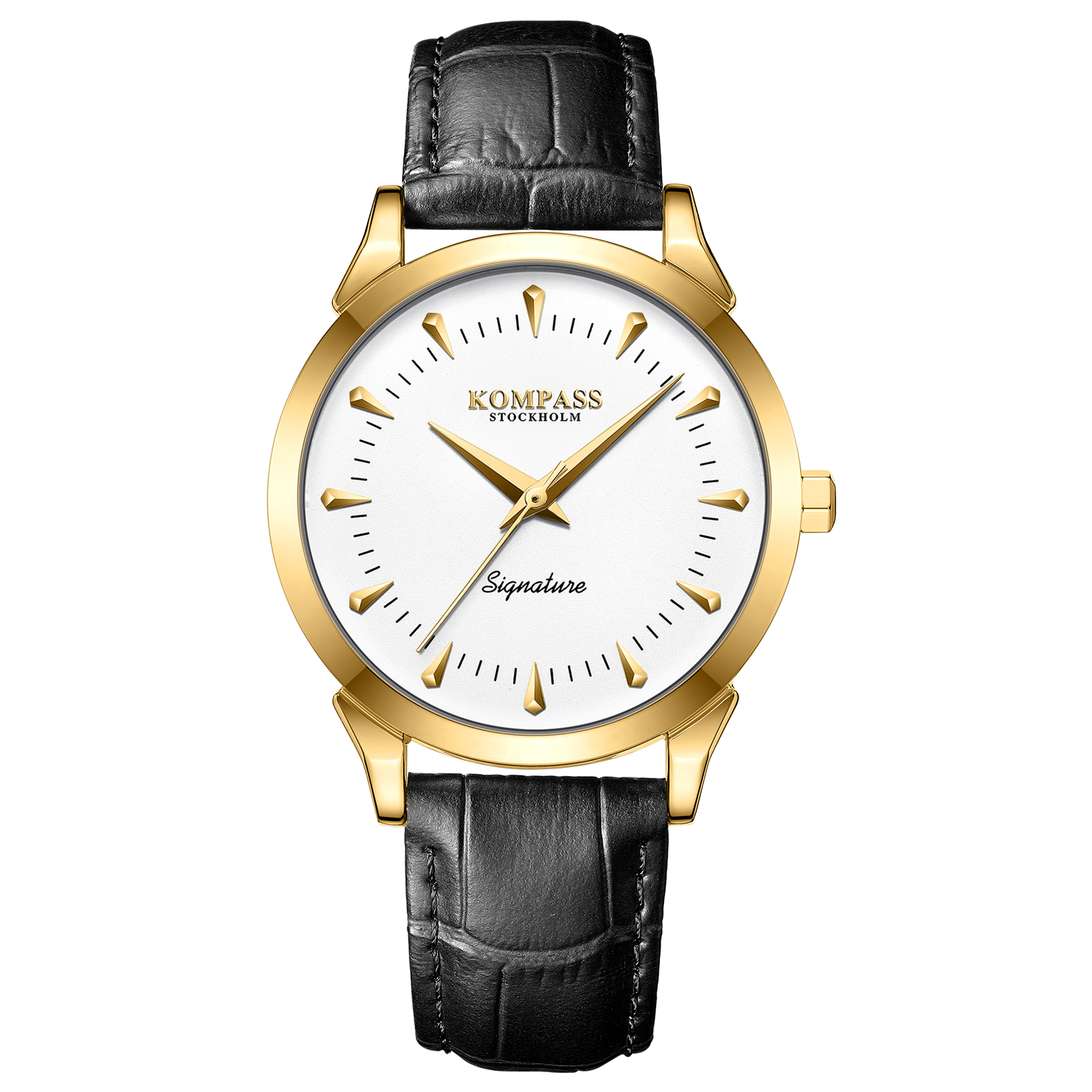 Kompass Signature Gold White Black | Herrklockor | Klocktema