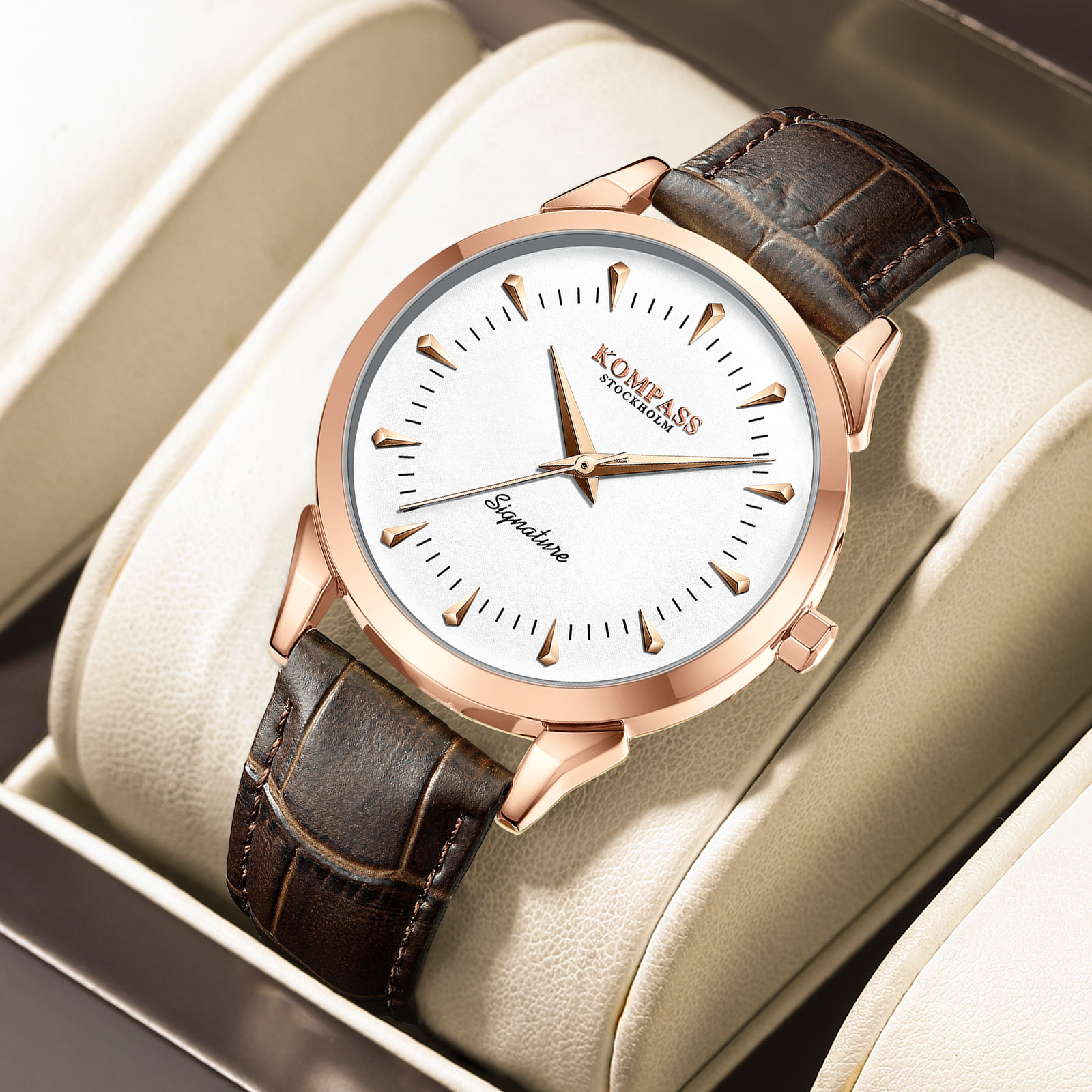 Kompass Signature Rose Gold White Brown - 7