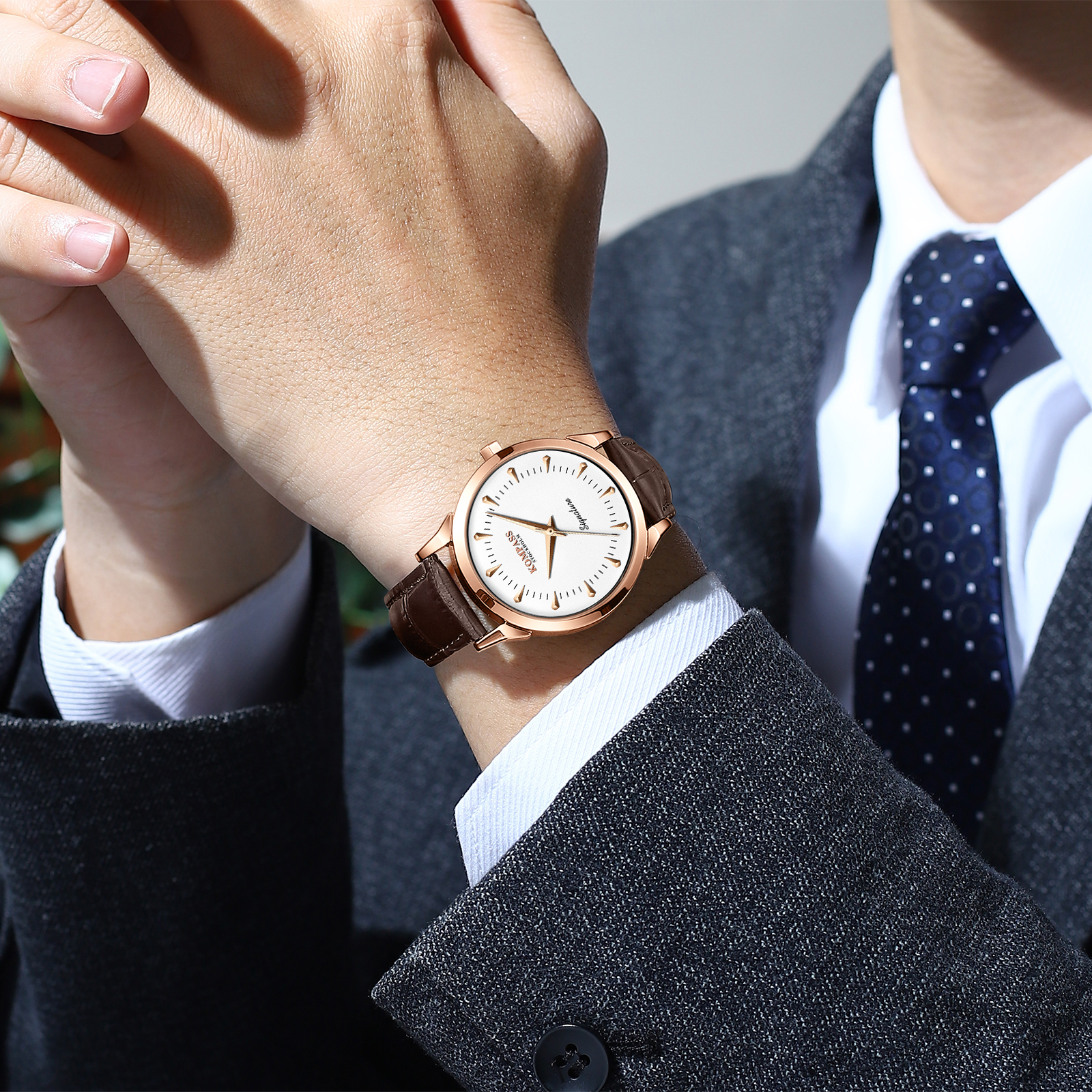 Kompass Signature Rose Gold White Brown - 5