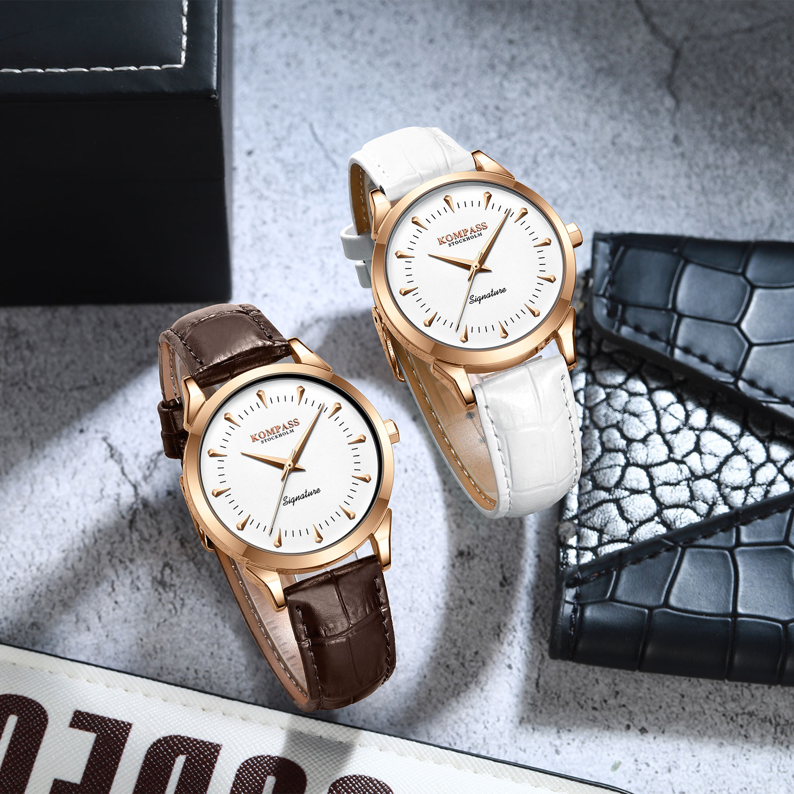 Kompass Signature Rose Gold White Brown - 9