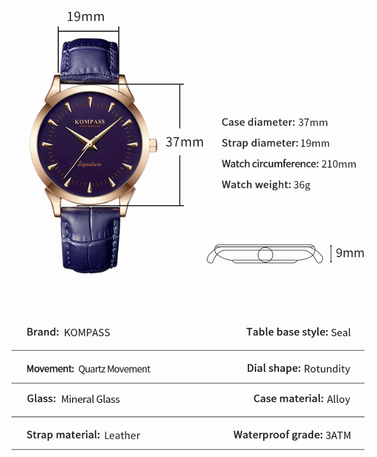 Kompass Signature Rose Gold Blue - 13