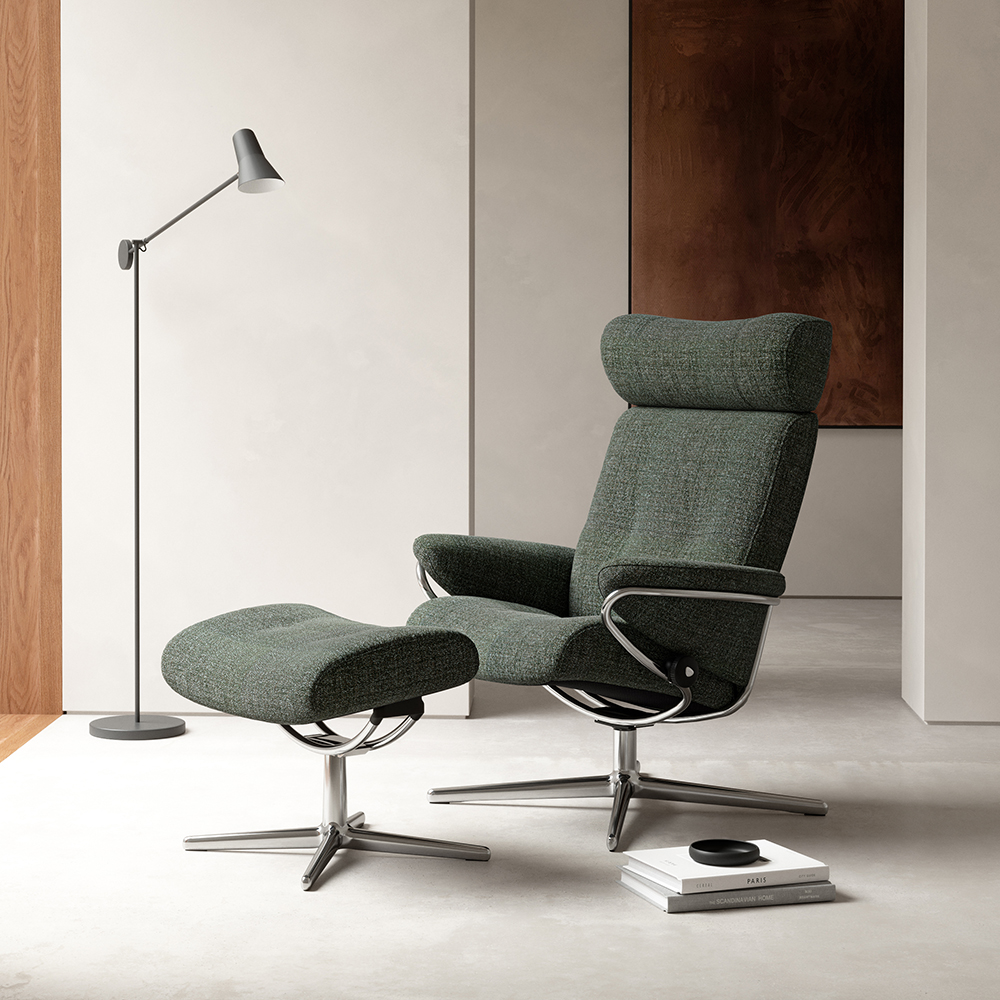 Berlin Fåtölj Hög Rygg + Fotpall (tyg) - Paketpris - Stressless® - 2