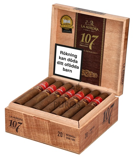 La Aurora 107 Nicaragua Gran Toro Cigarrlåda 20-pack
