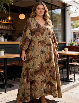 Linneklänning Nea Taupe