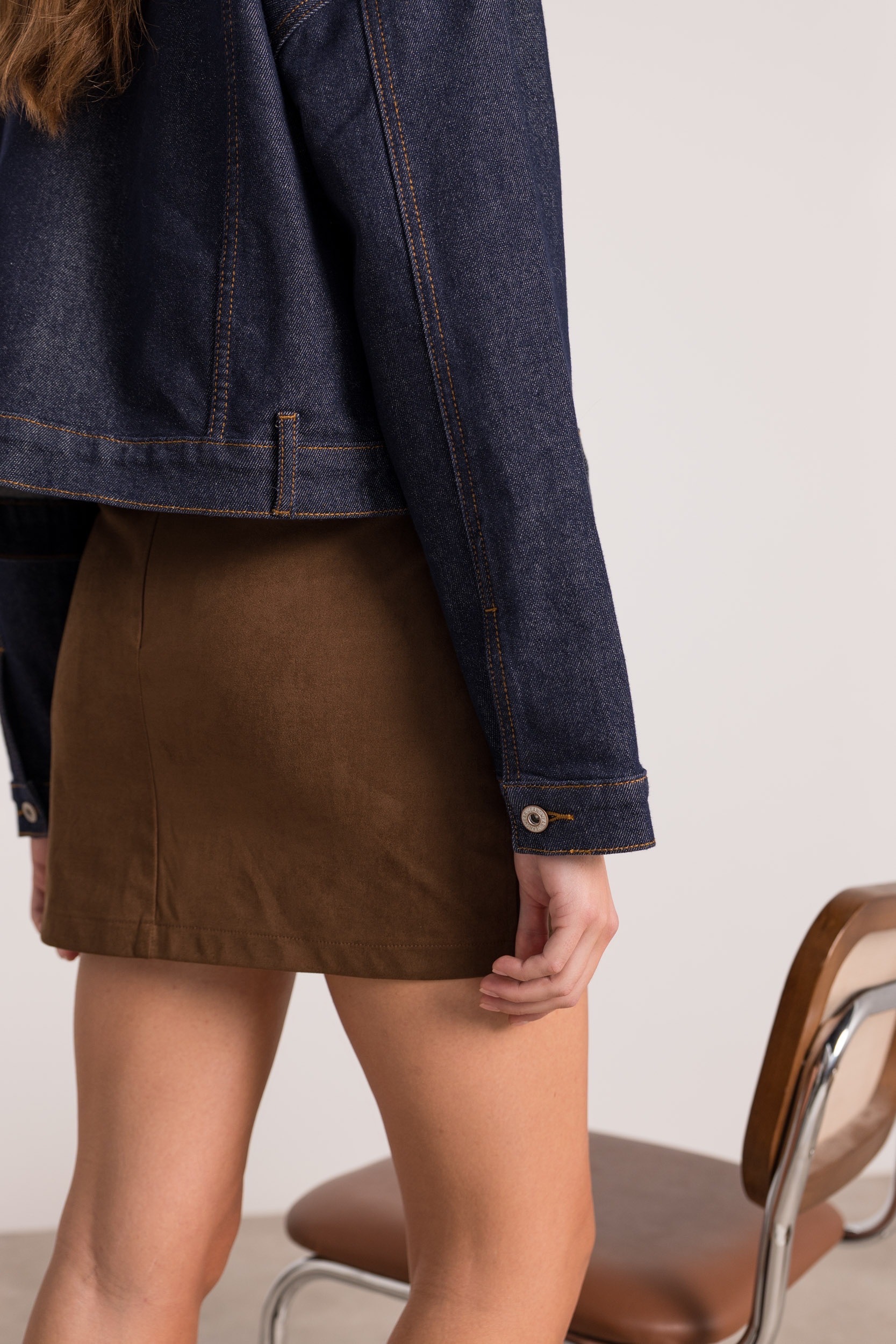 Jeansjacka mörk denim - 4