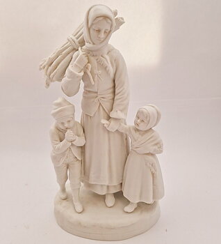 Figurine parian mother and child