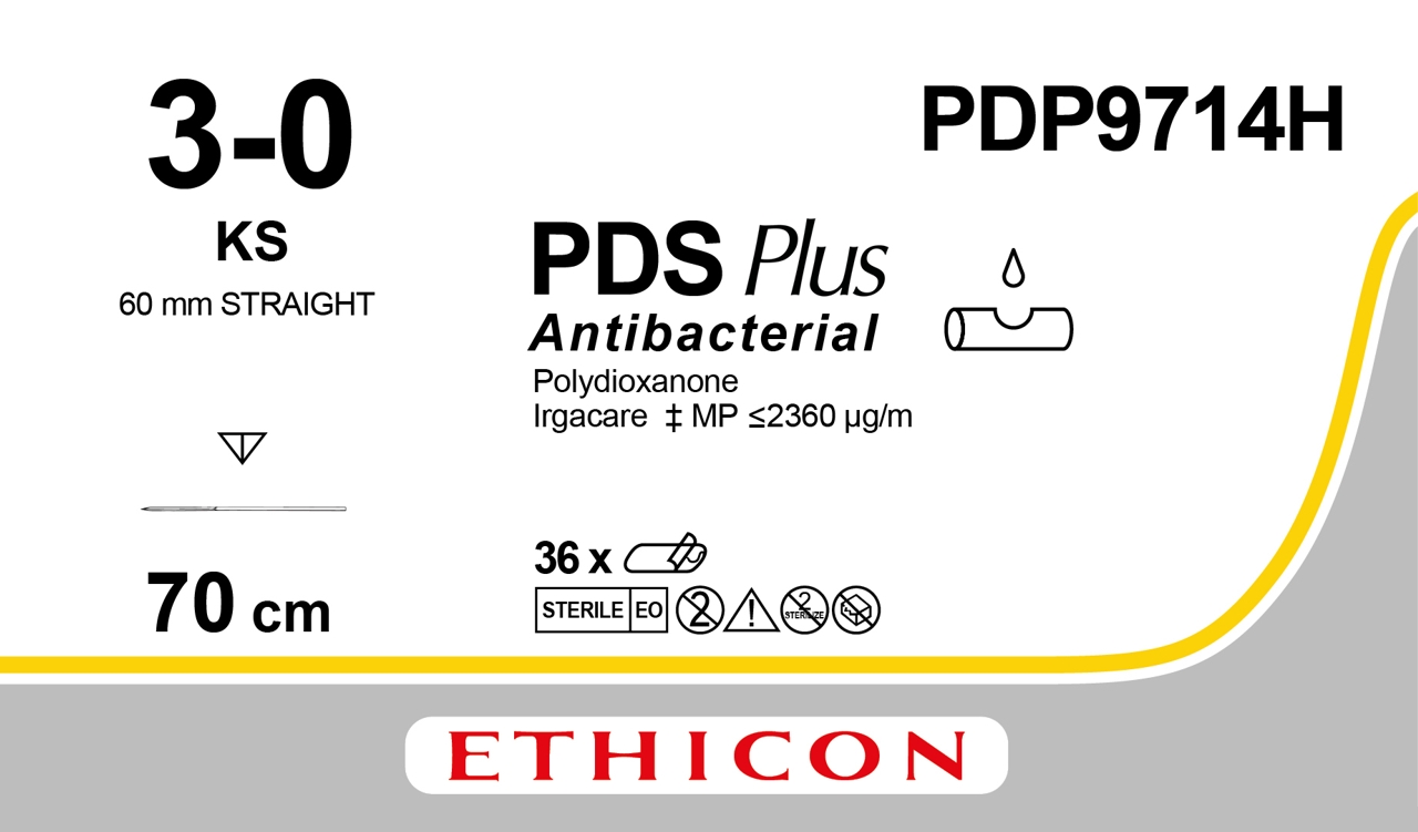 PDS Plus suture 3-0,  PDP9714H, PS-3 Prime 45 cm undyed