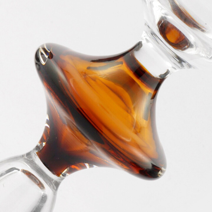 Mona Morales-Schildt (1960s) Brown/Clear Modern Candleholder 17 cm (2)