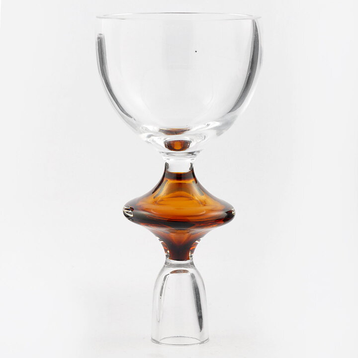 Mona Morales-Schildt (1960s) Brown/Clear Modern Candleholder 17 cm (2)