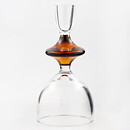 Mona Morales-Schildt (1960s) Brown/Clear Modern Candleholder 17 cm (2)