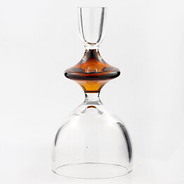 Mona Morales-Schildt (1960s) Brown/Clear Modern Candleholder 17 cm (2)