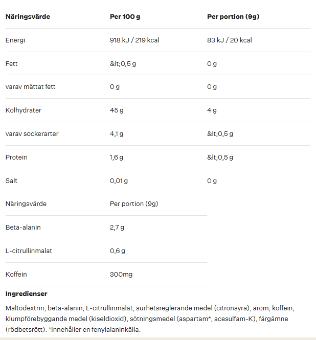 PWO Shot Hallon/Blåbär - 400g - 2