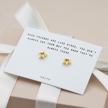 by Faith - guldörhänge liten konturstjärna