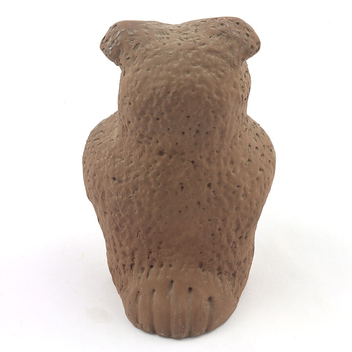Tore Borg (1960s) Brown/White Owl Reading a Book 11 cm 