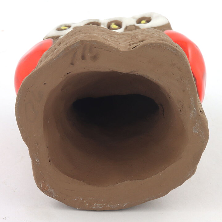 トア・ボーグ  切り株の上の茶/白色のフクロウ  10cm  1960年代