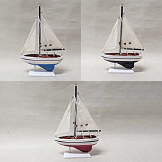 Wooden sailboat 14x21 cm