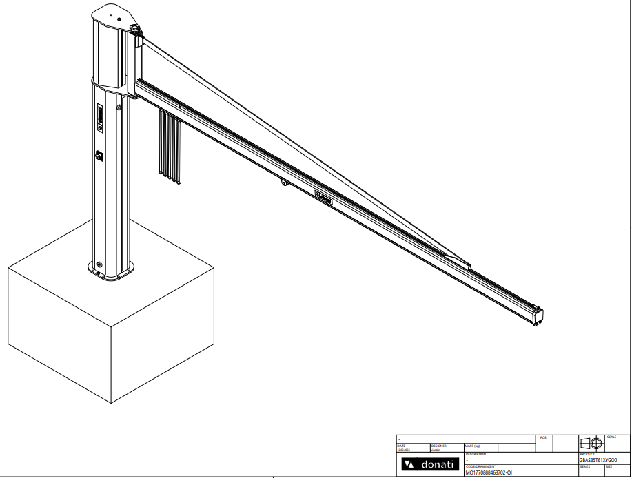 Pelarsvängkran Donati / Maxlast: 63 kg / 5,5 m armlängd - 4