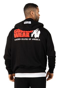 Classic Oversized Zipped Hoodie, black