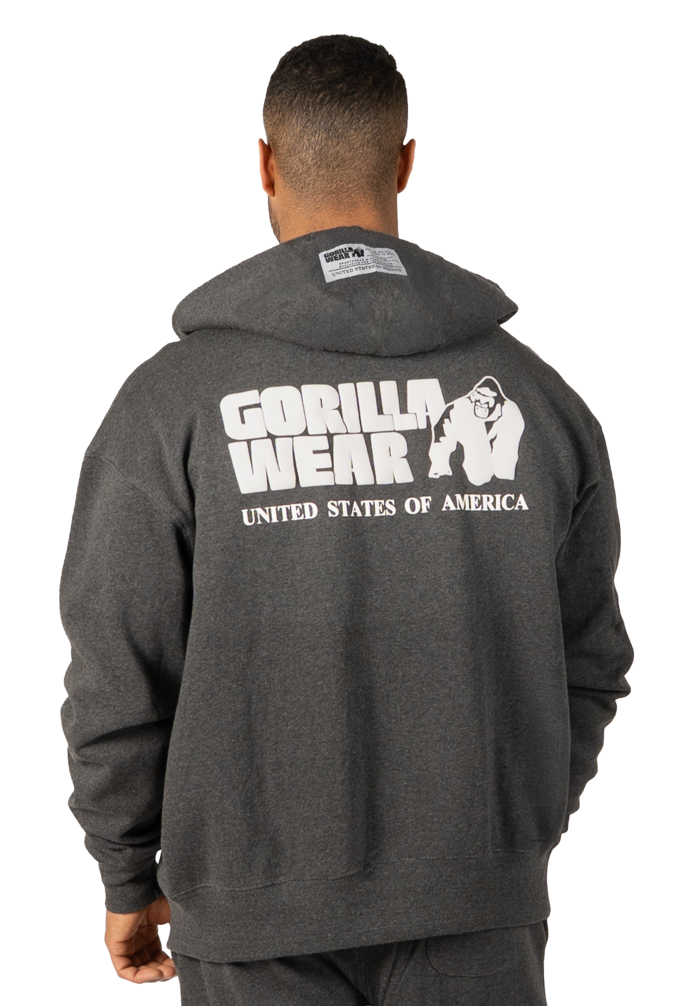 Classic Oversized Zipped Hoodie, dark grey melange - 2