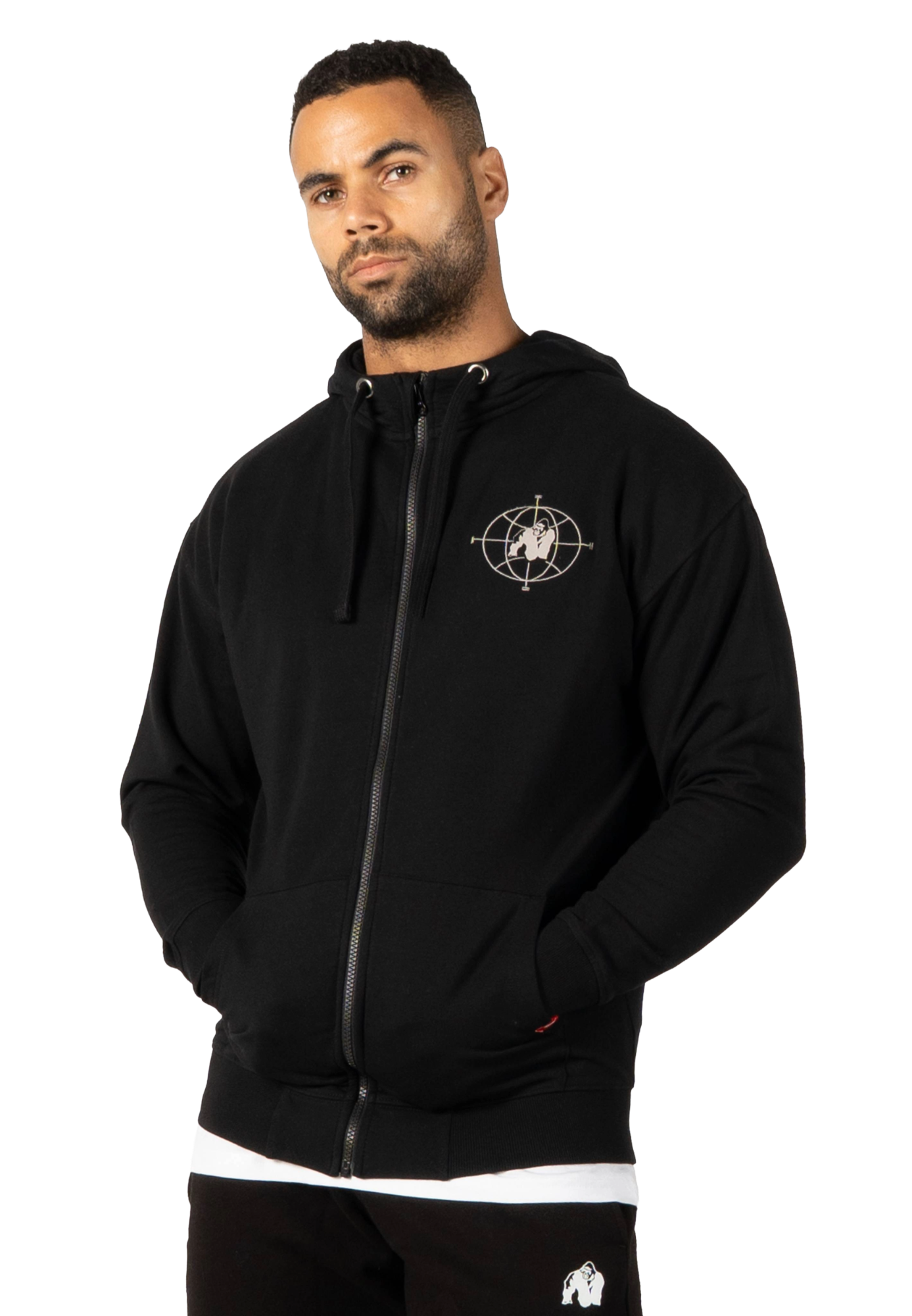 Scofield Zipped Hoodie, black