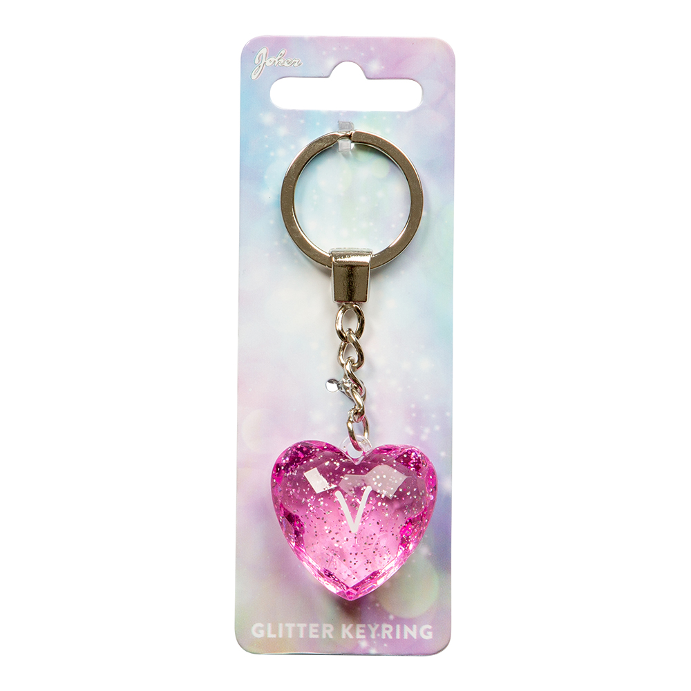 Nyckelring Glitter Heart V