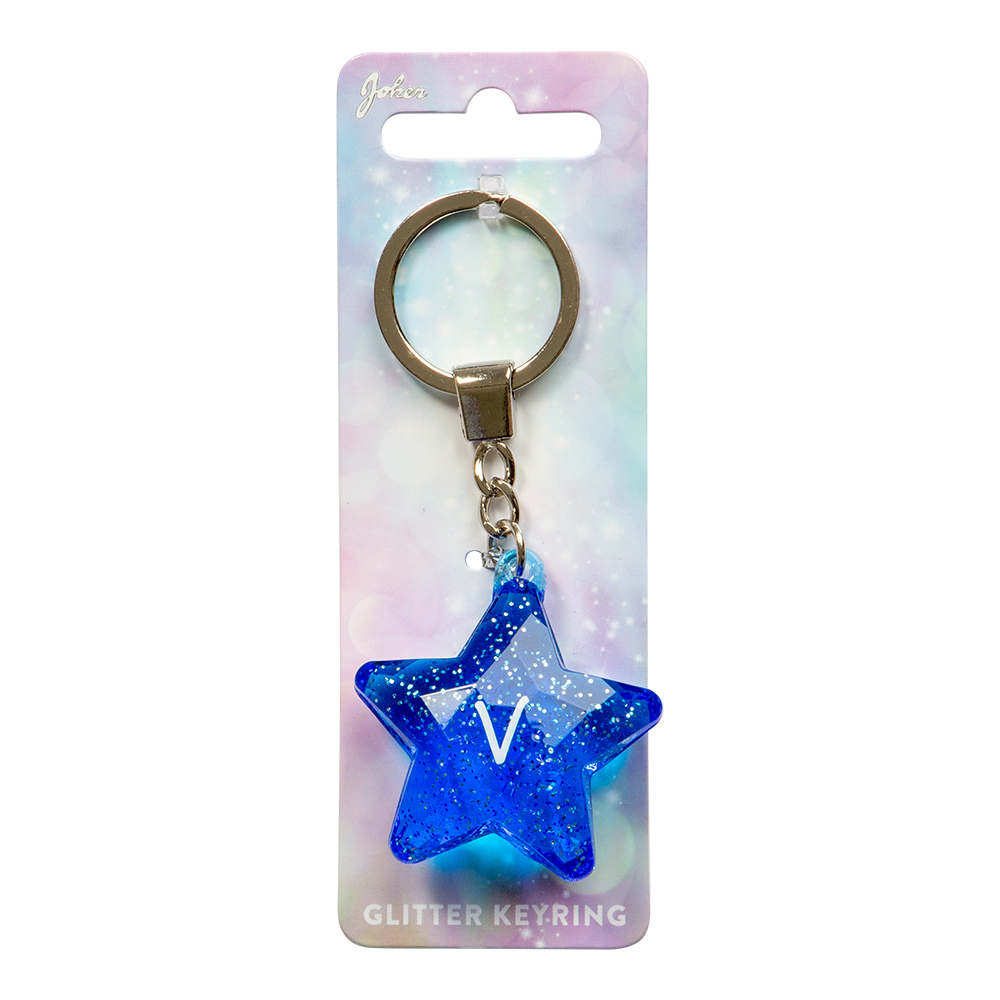 Nyckelring Glitter Star V