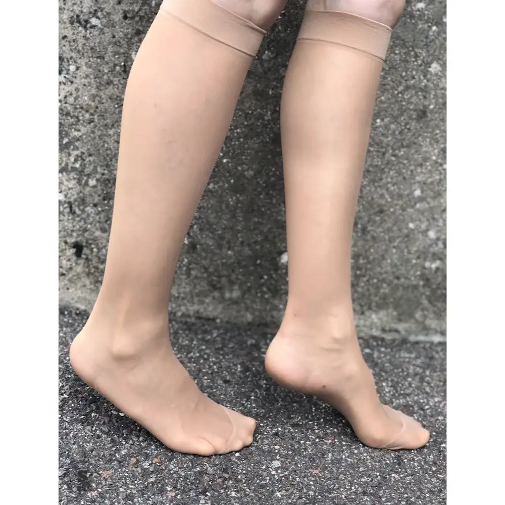 Beige støttestrømper i nylon 70 den - 2