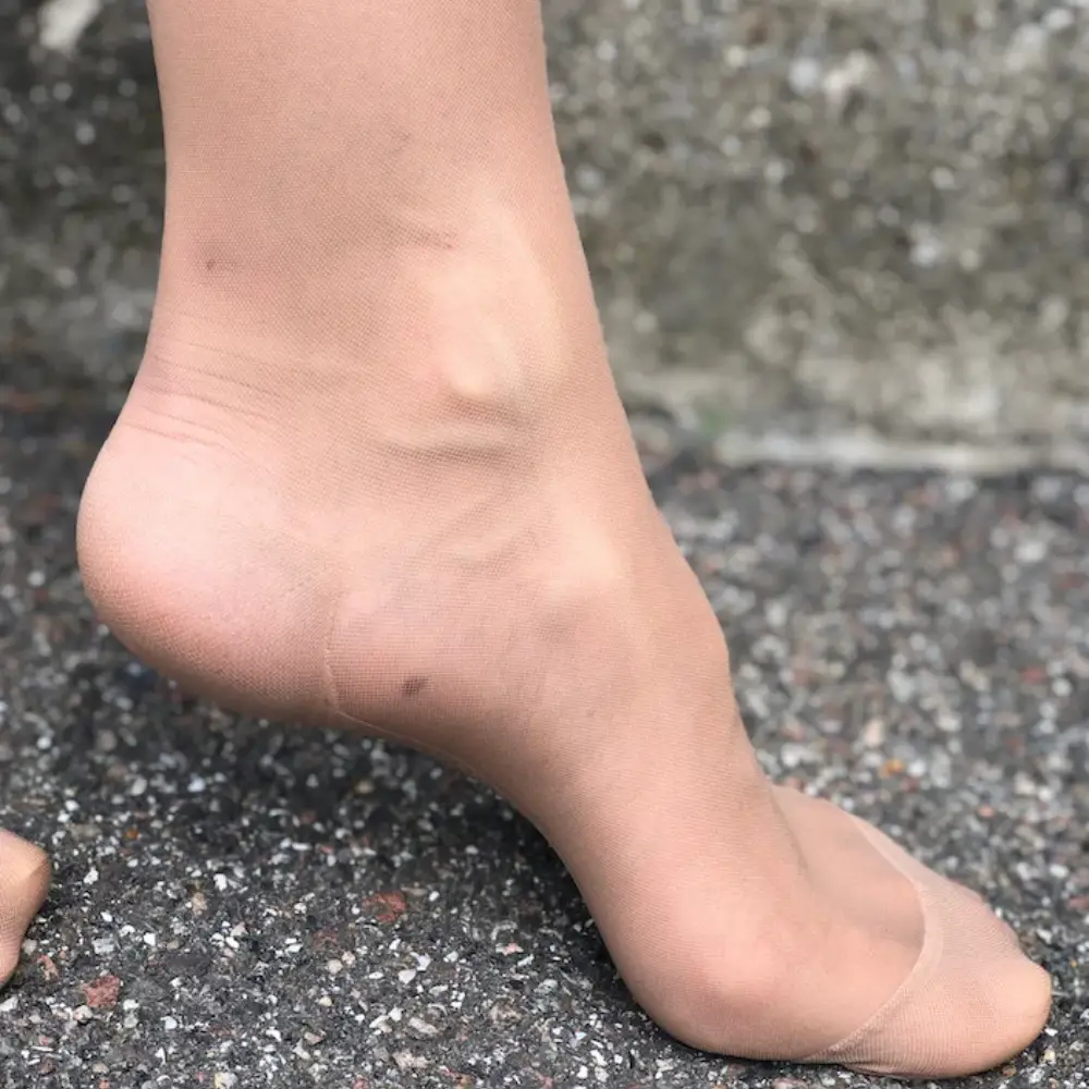 Beige støttestrømper i nylon 70 den - 4