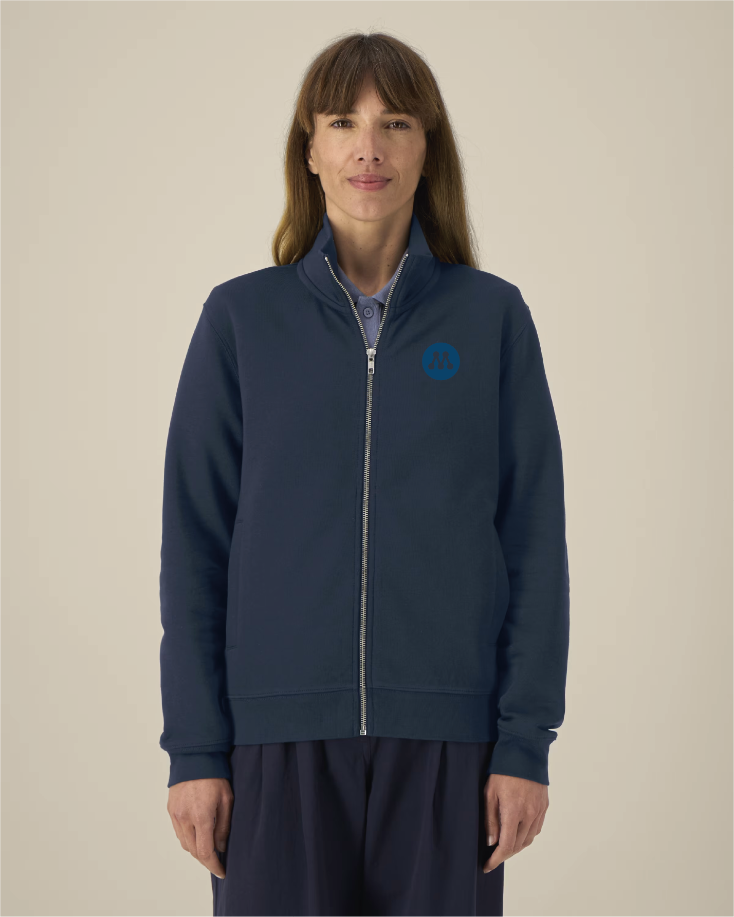Zip Cardigan  Navy Unisex  -  Trailer S/S - Moderaterna