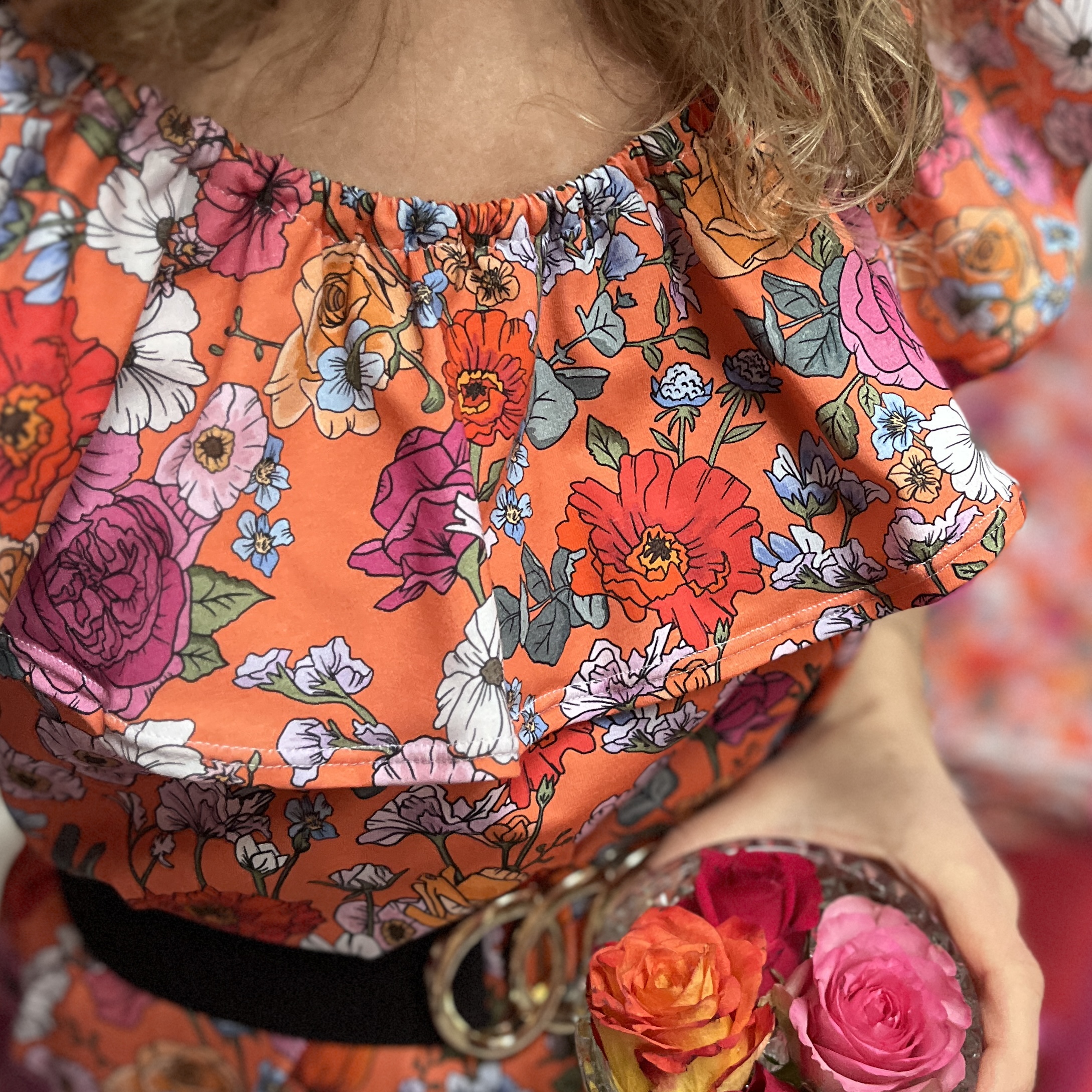 Jerseytyg ekologisk bomull,   "Flowery ", metervara - 6