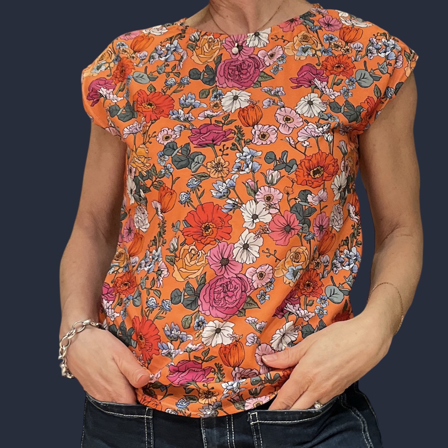 Jerseytyg ekologisk bomull,   "Flowery ", metervara - 7