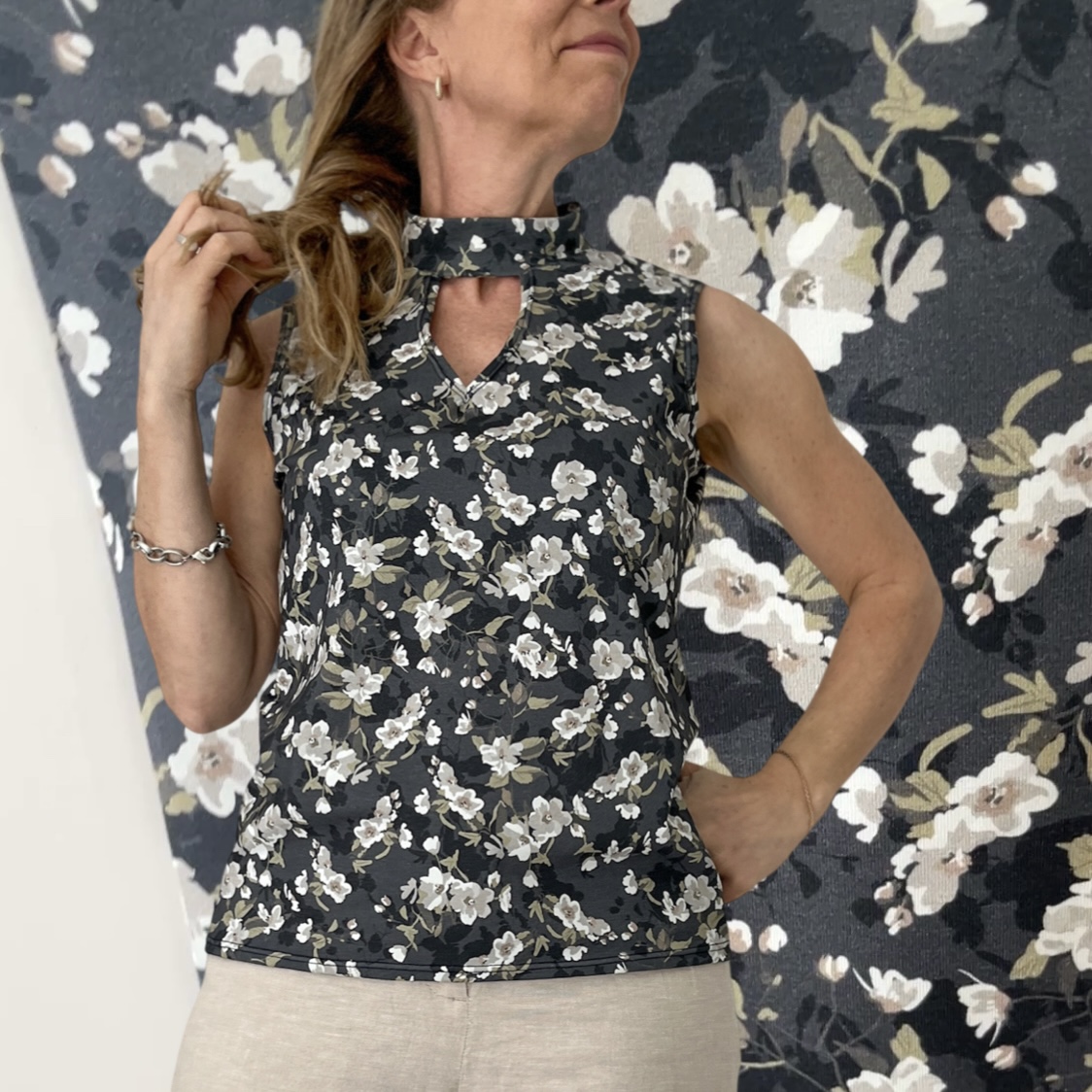 ÅTER I LAGER! Jerseytyg ekologisk bomull,   "Stylish ", metervara