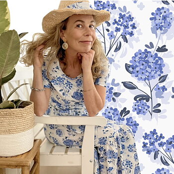 NYHET! ÅTER BESTÄLLT! Jerseytyg ekologisk bomull,   "Hortense", metervara