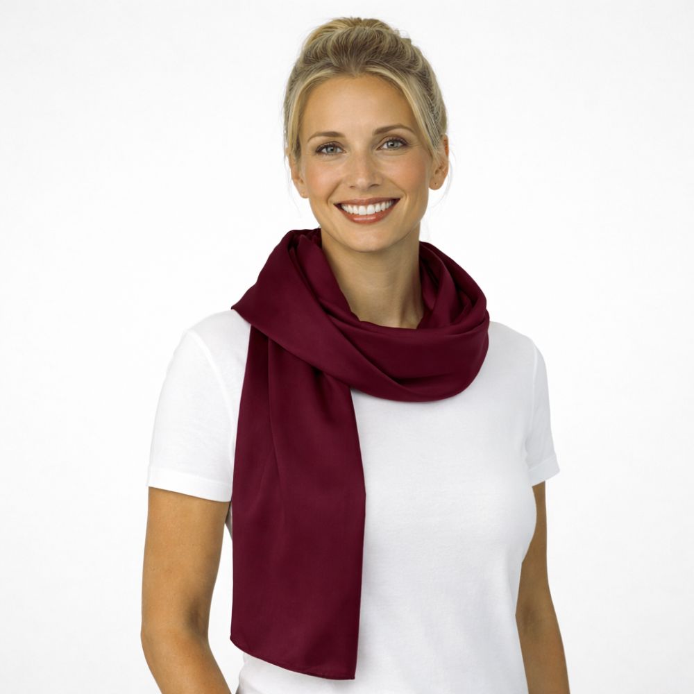 Vinröd Sidenscarf Isa