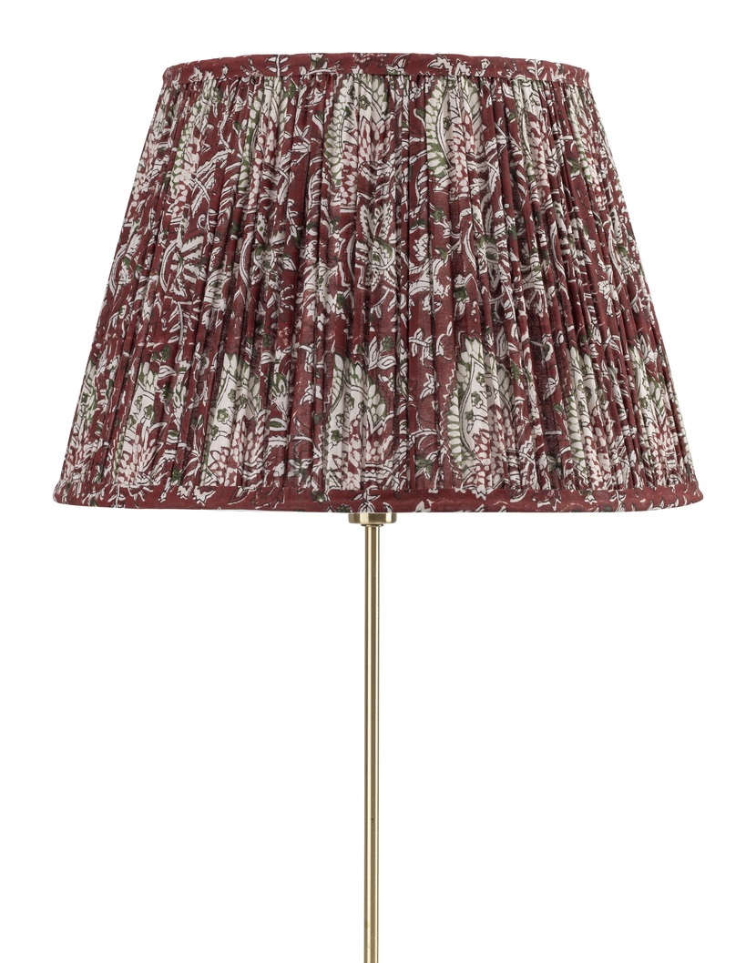 Chamois Lampshade Drum - Oriental - Red