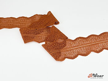Beautiful stretch lace in Chestnut - 60 mm