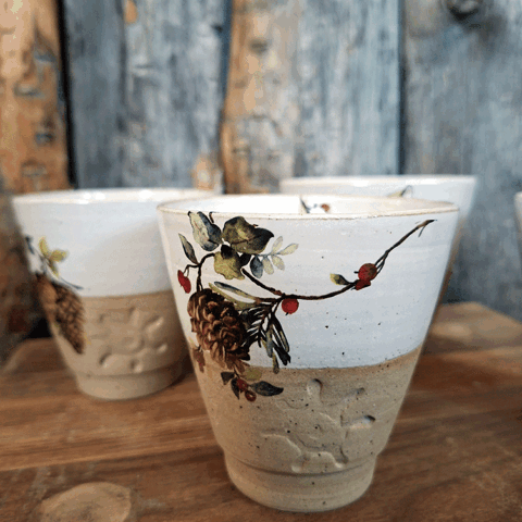 Mugg Skogskotte Sol, Handgjord, Jokkmokk design ELD