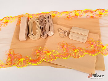 Bright colours - Bra kit with lace