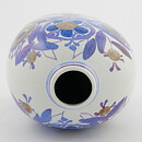 Kari Christensen (Tenera 1958) Swelling Vase with Brown/Purple Flower Decor 18 cm #181-2878