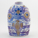 Kari Christensen (Tenera 1958) Swelling Vase with Brown/Purple Flower Decor 18 cm #181-2878