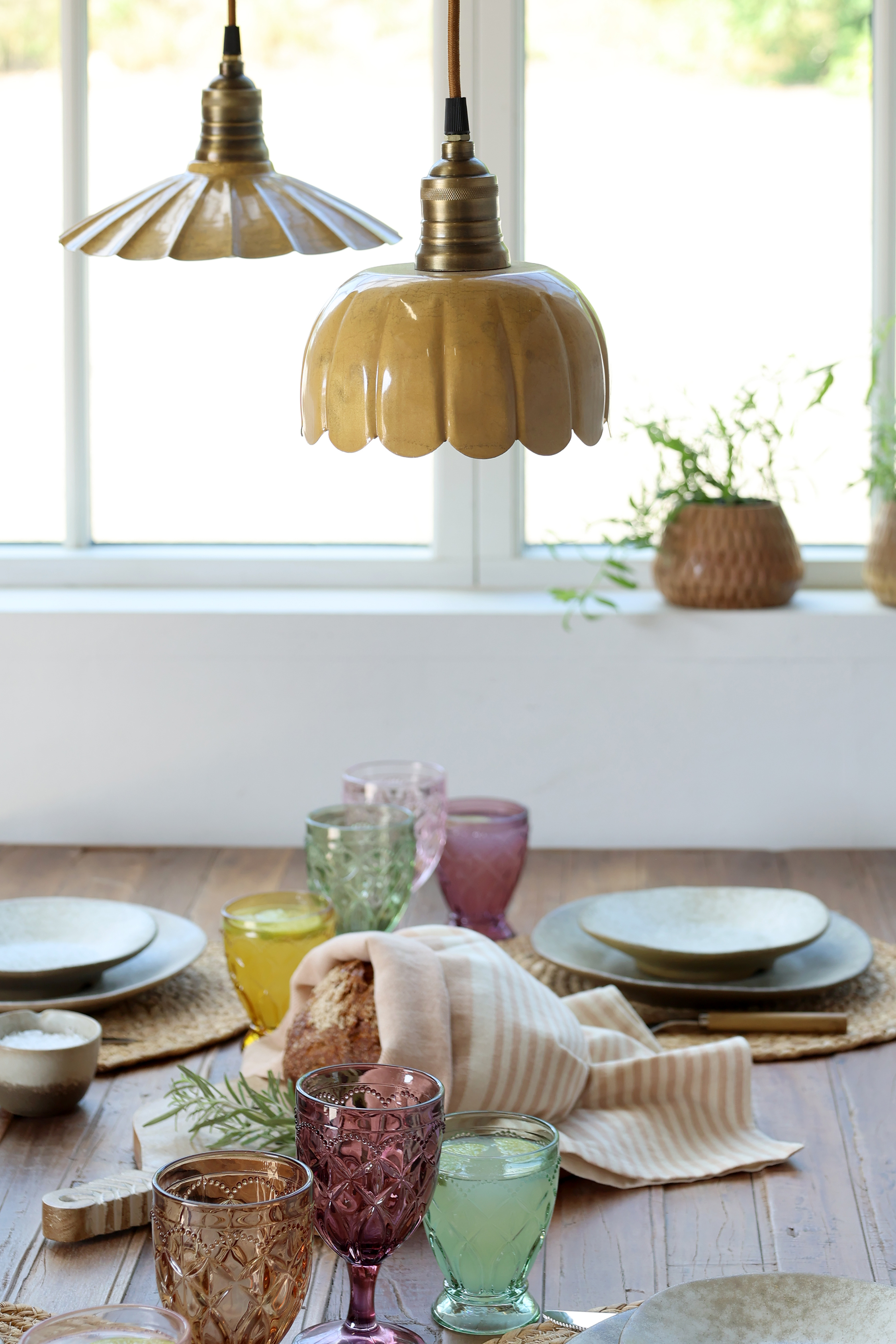 Lunel emaljlampa - H16/Ø18 cm - 2