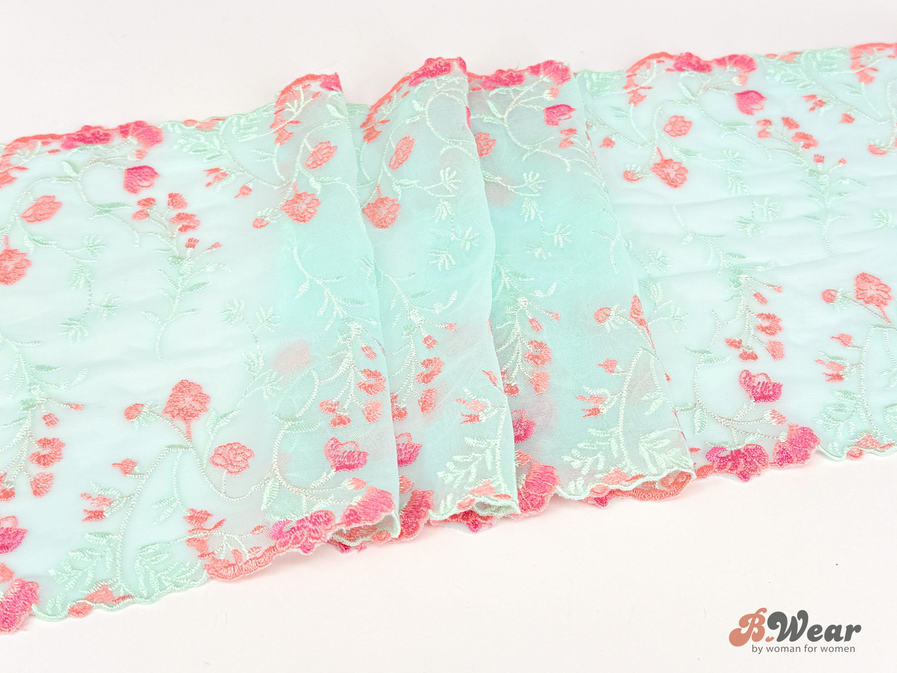 Lovely Icymorn mesh stretch lace with cute flowers - 23 cm - 2