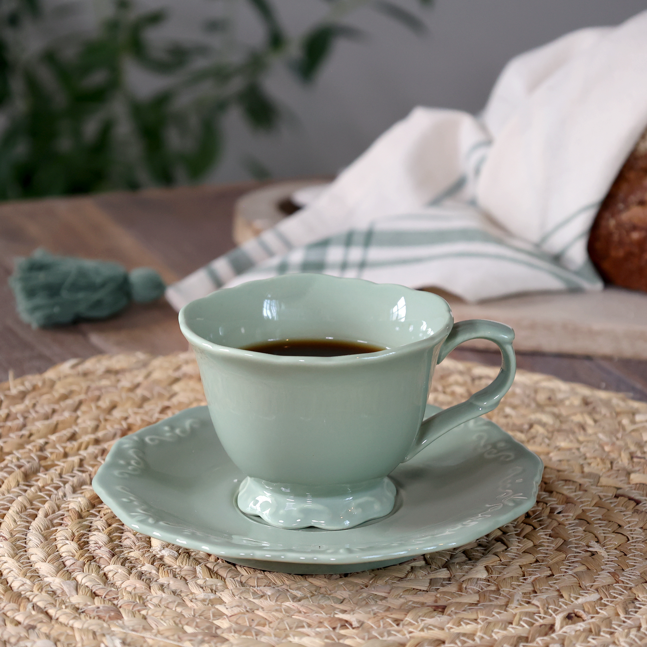 Provence coffee cup with saucer - Ø9,5 cm - Green