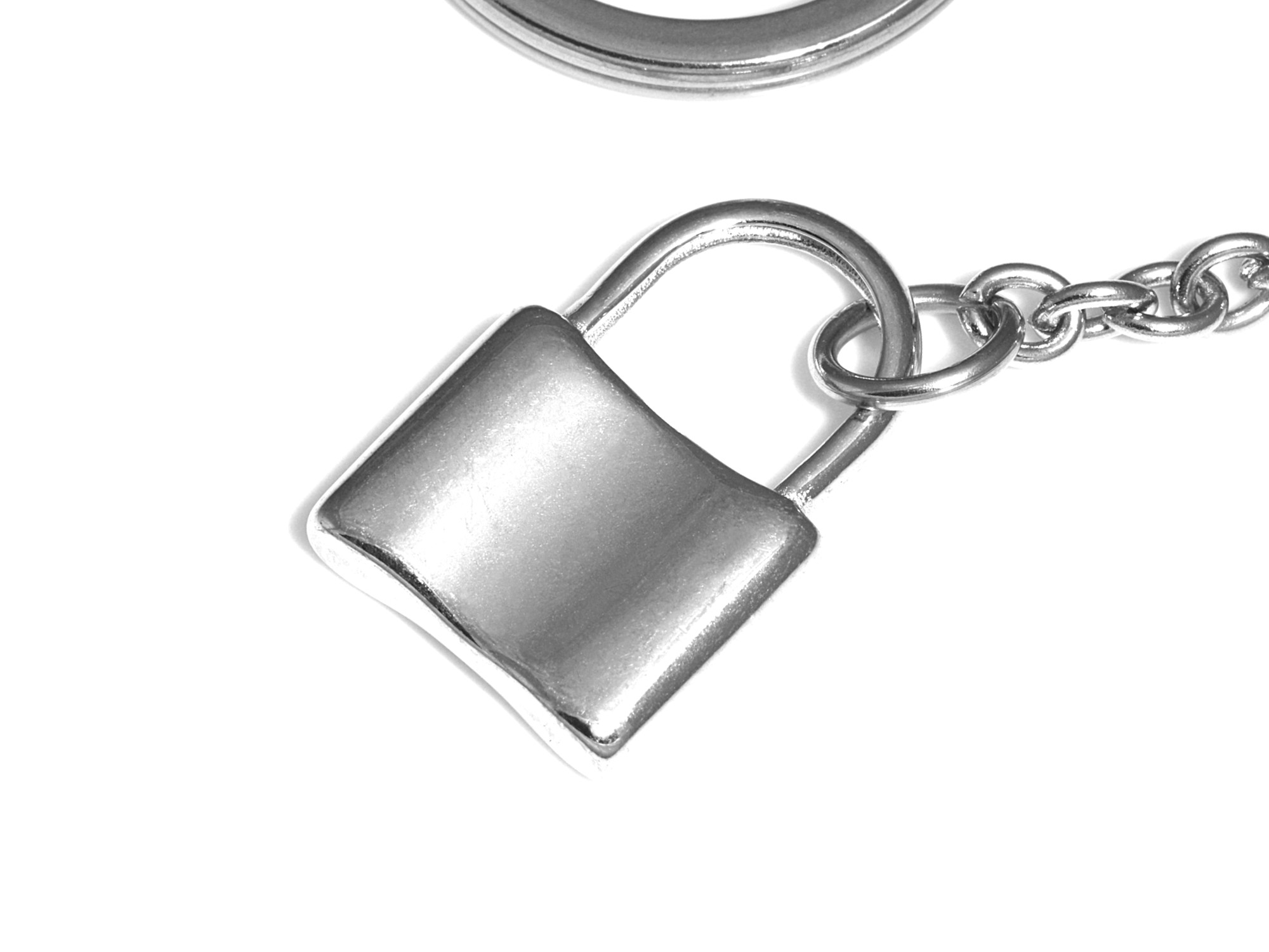 Hänglås Nyckelring i Rostfritt Stål, Låssmed Accessoar, Lås Nyckelhållare - 3