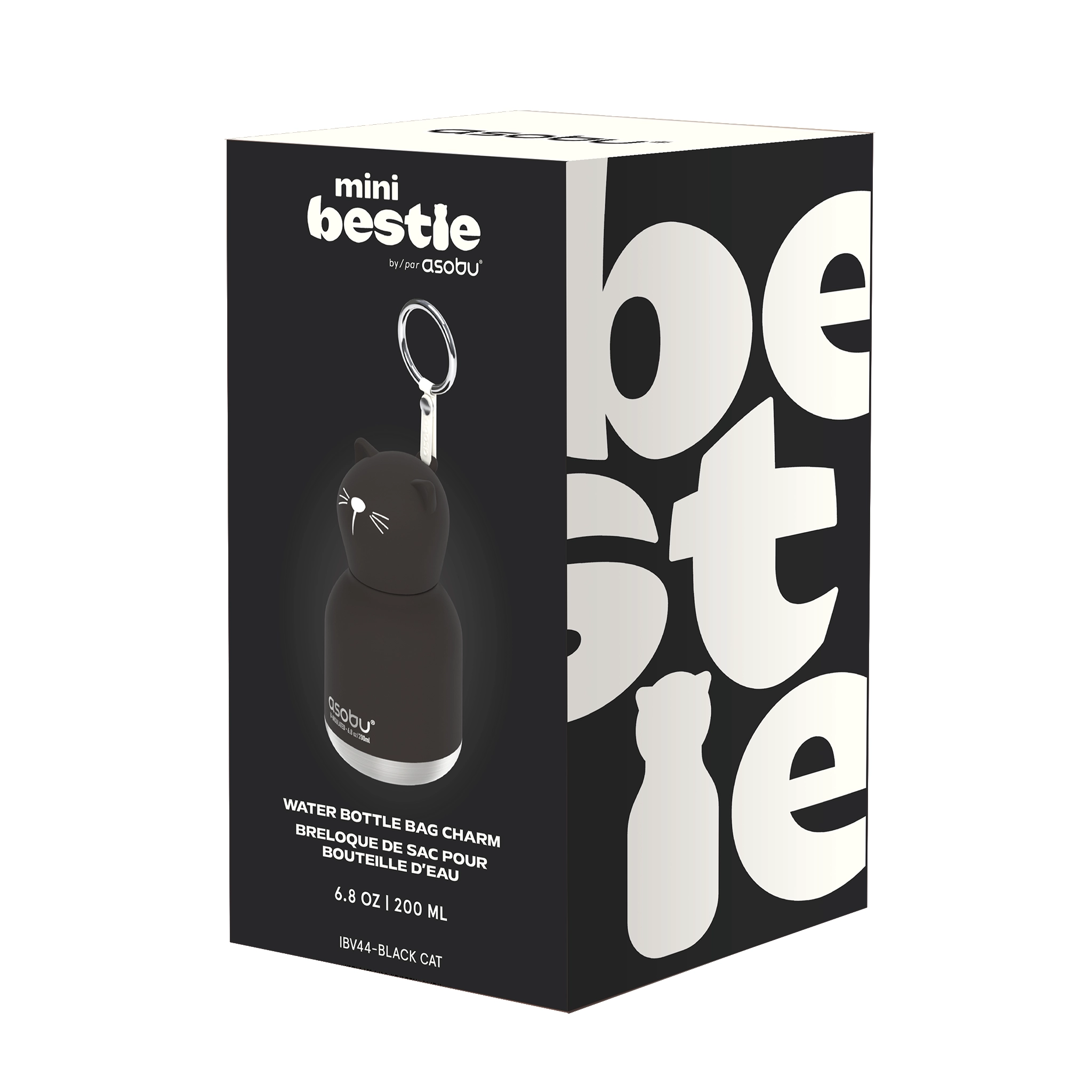 Asobu Mini Bestie flaska 200 ml - Svart katt - 4