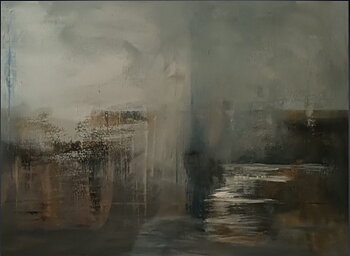 Reflections of the misty ocean